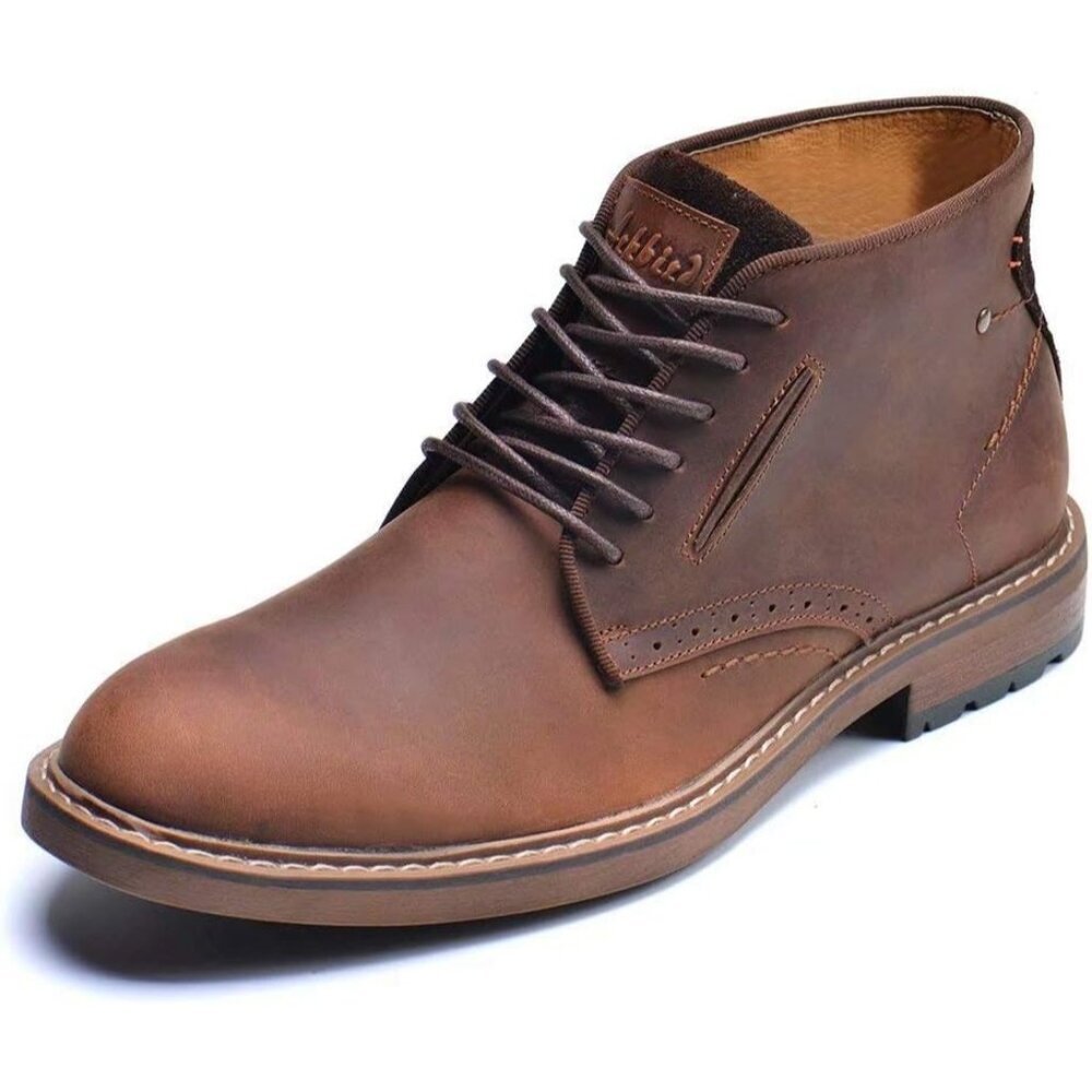 〽️Men's Oxfords Chukka Ankle Boot Dark Brown Casual Comfort Lace Up Shoes